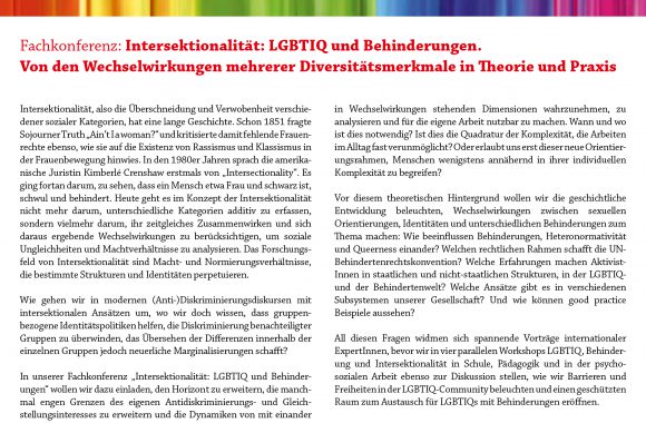 WASt-Fachkonferenz: Intersektionalität - LGBTIQ und Behinderung